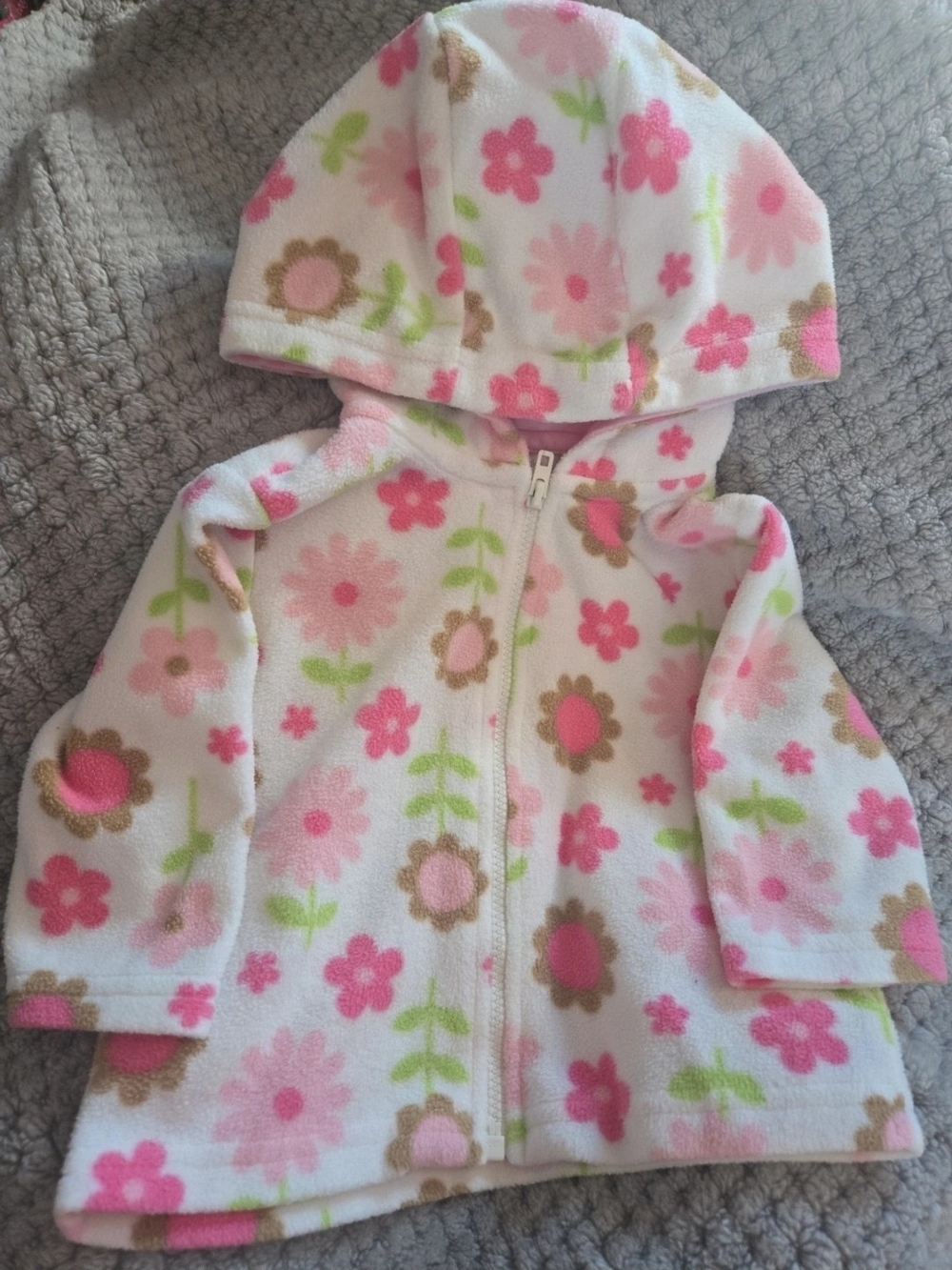 Love'n Cuddles Baby Floral Hooded Fleece Jacket - Size 6mos EUC
